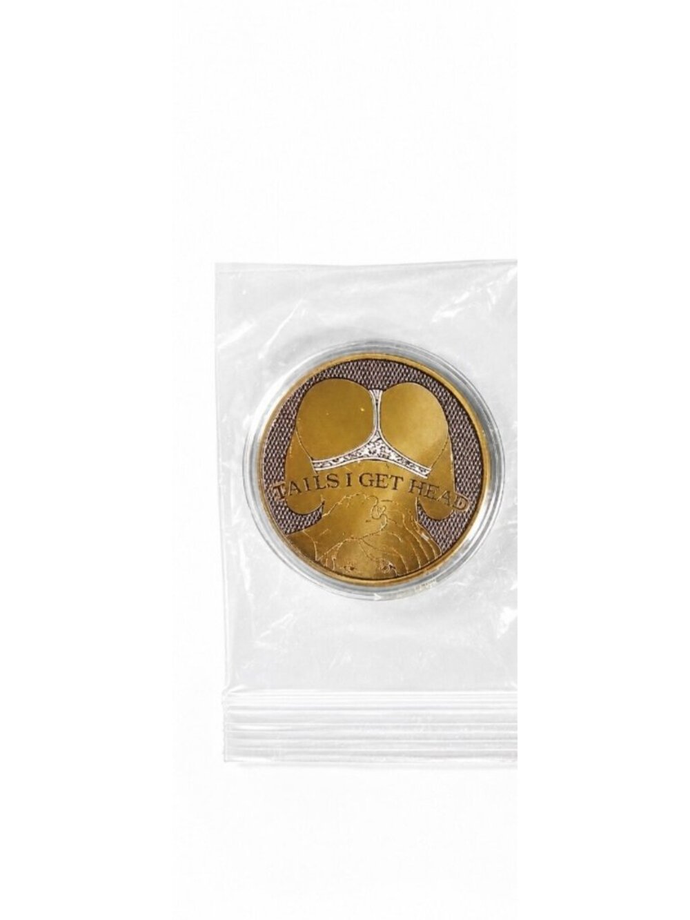 Heads I Get Tails You Lose Challenge Coin Adult Novelty Double Sided Token Gold